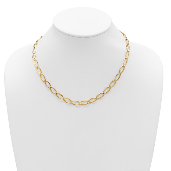 Leslie's 14K Polished Fancy Oval Link Necklace