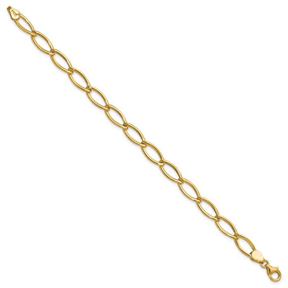 Leslie's 14K Polished Fancy Oval Link Bracelet
