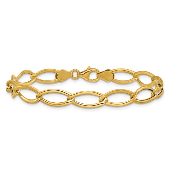 Leslie's 14K Polished Fancy Oval Link Bracelet