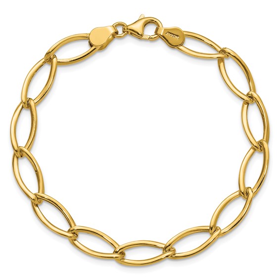 Leslie's 14K Polished Fancy Oval Link Bracelet