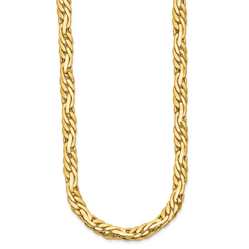 14K Polished 7.5mm Fancy Link Necklace