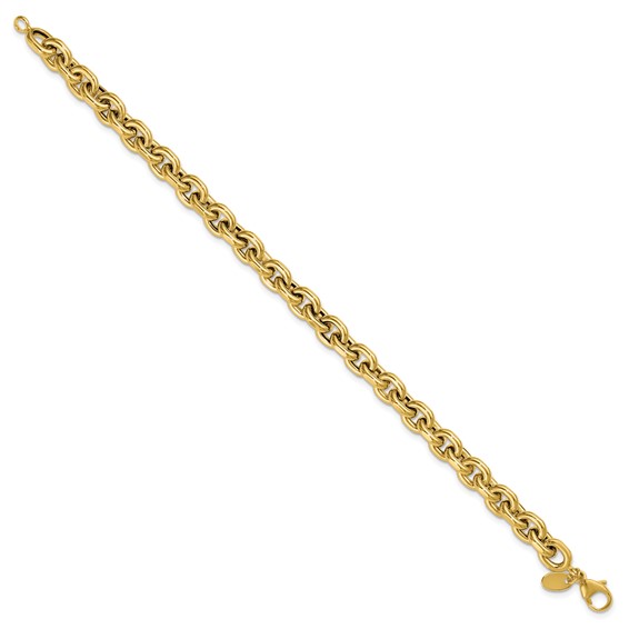 Leslie's 14K Polished 6.5mm Flat Edge Cable Link Bracelet