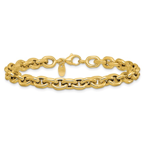 Leslie's 14K Polished 6.5mm Flat Edge Cable Link Bracelet
