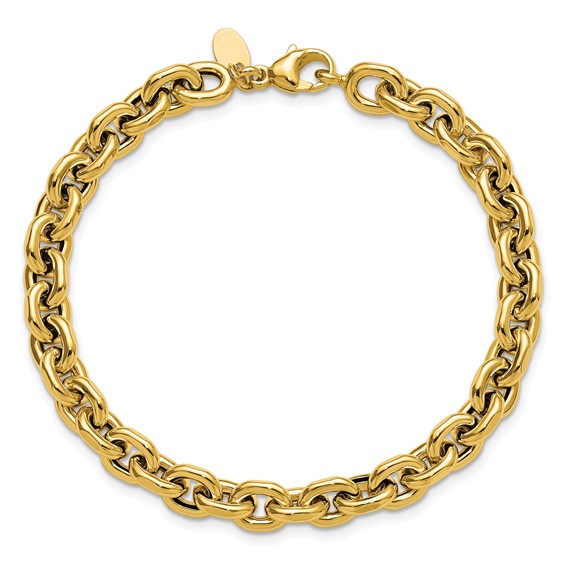 Leslie's 14K Polished 6.5mm Flat Edge Cable Link Bracelet