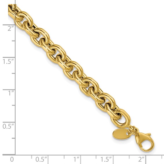 Leslie's 14K Polished 6.5mm Flat Edge Cable Link Bracelet