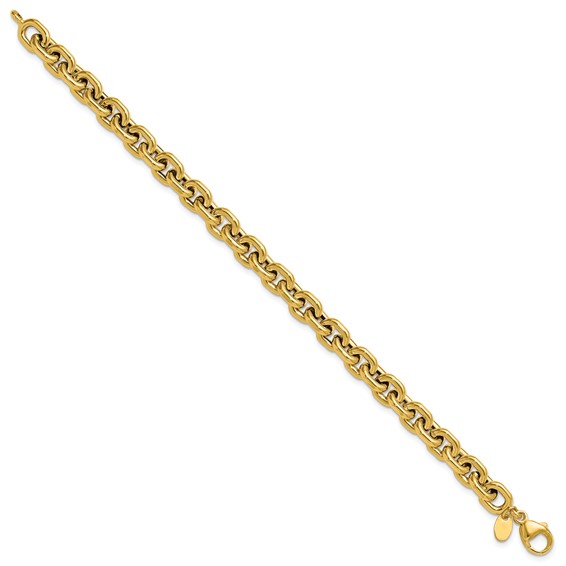 Leslie's 14K Polished 7.0mm Flat Edge Cable Link Bracelet