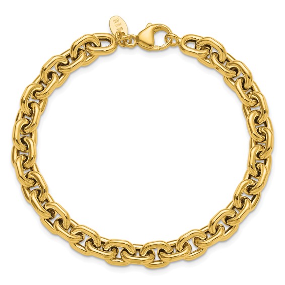 Leslie's 14K Polished 7.0mm Flat Edge Cable Link Bracelet