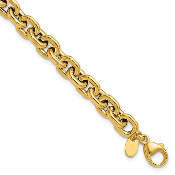 Leslie's 14K Polished 7.0mm Flat Edge Cable Link Bracelet