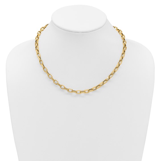 Leslie's 14K Polished 5.5mm Fancy Oval Link Necklace