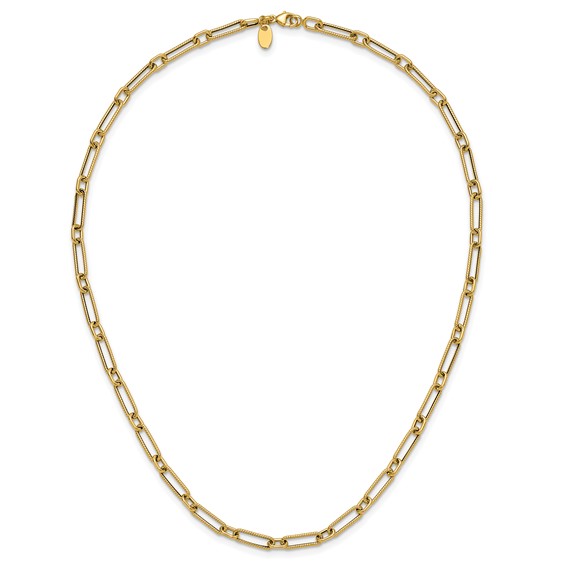Leslie's 14K Polished and Textured 4.2mm Fancy Link Necklace