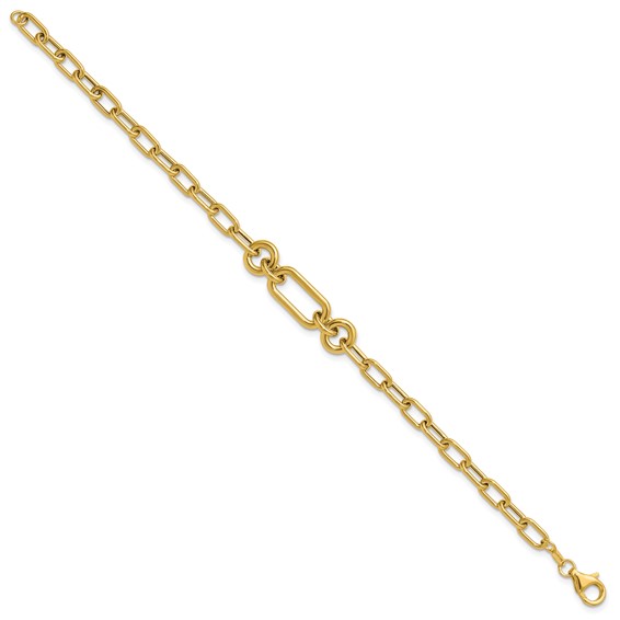Leslie's 14K Polished Fancy Mixed Link Bracelet