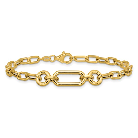 Leslie's 14K Polished Fancy Mixed Link Bracelet
