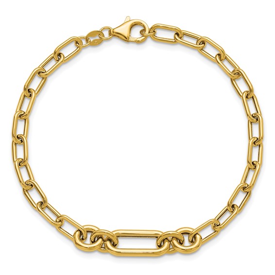 Leslie's 14K Polished Fancy Mixed Link Bracelet