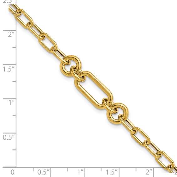 Leslie's 14K Polished Fancy Mixed Link Bracelet