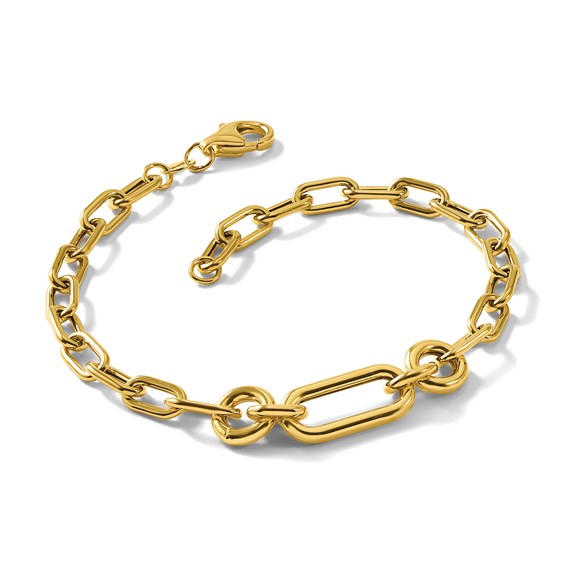 Leslie's 14K Polished Fancy Mixed Link Bracelet