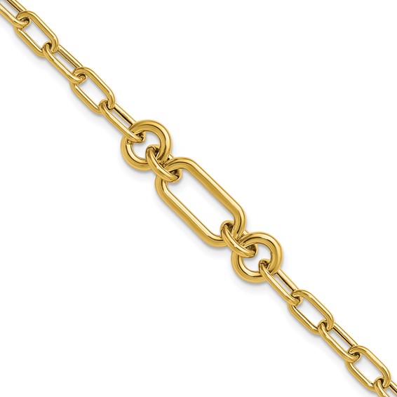 Leslie's 14K Polished Fancy Mixed Link Bracelet