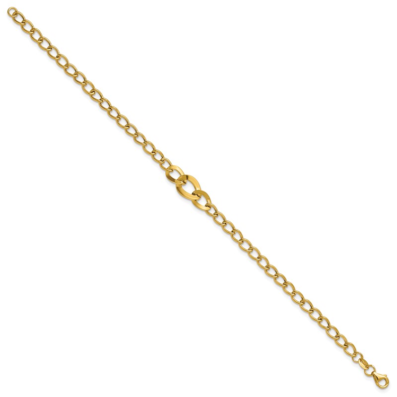 14K Polished Fancy Curb Link Bracelet