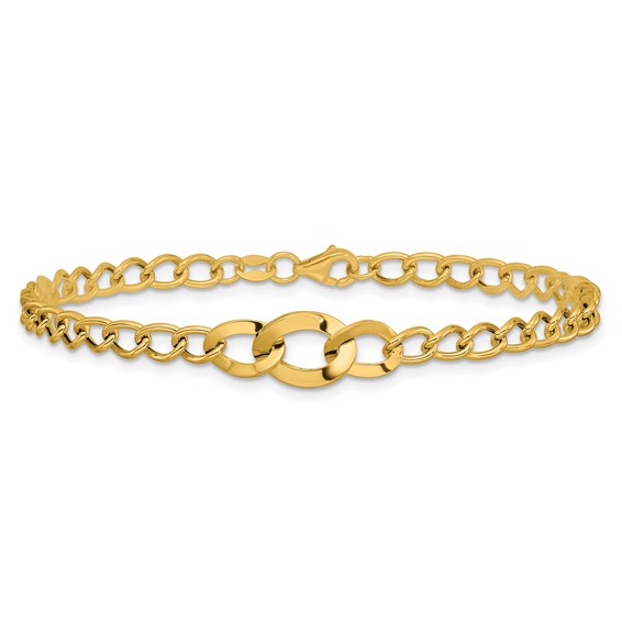 Leslie's 14K Polished Fancy Curb Link Bracelet