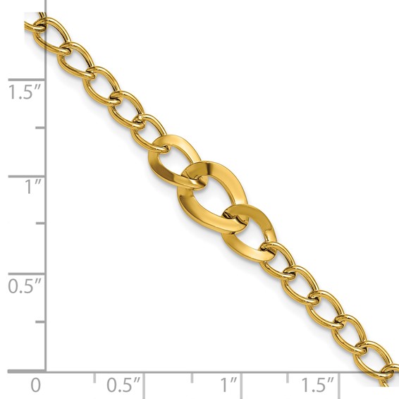 Leslie's 14K Polished Fancy Curb Link Bracelet