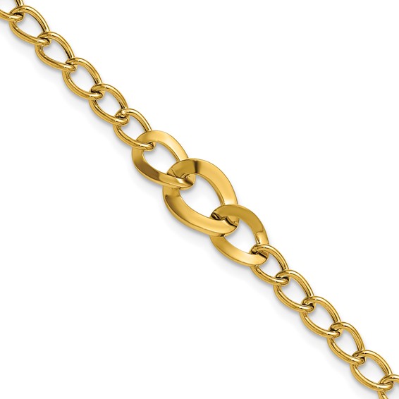 Leslie's 14K Polished Fancy Curb Link Bracelet