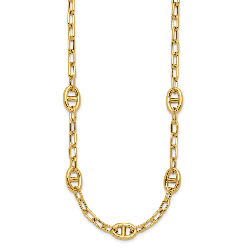 14K Polished Fancy Anchor Link Necklace