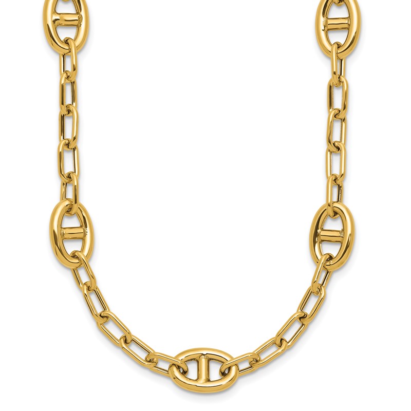14K Polished Fancy Anchor Link Necklace
