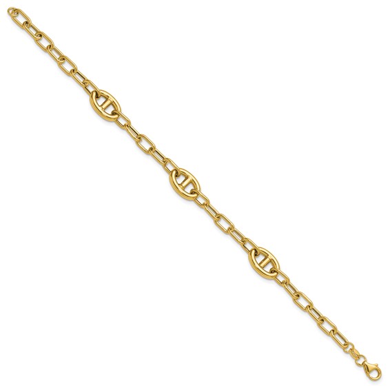 Leslie's 14K Polished Fancy Anchor Link Bracelet