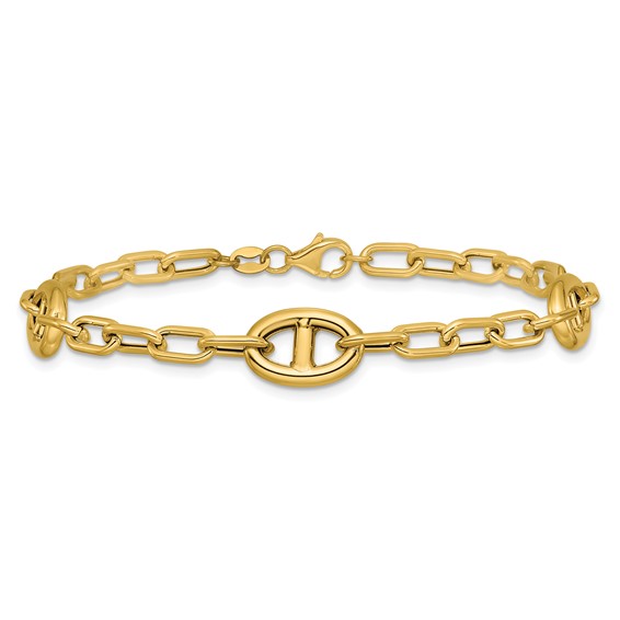 Leslie's 14K Polished Fancy Anchor Link Bracelet