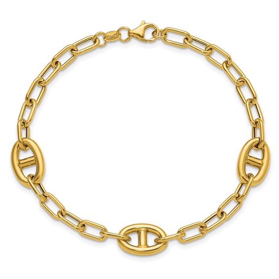 Leslie's 14K Polished Fancy Anchor Link Bracelet