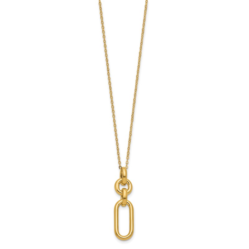 14K Polished Fancy Dangling Mixed Links Necklace