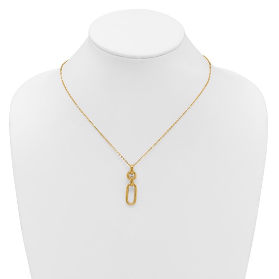 Leslie's 14K Polished Fancy Dangling Mixed Links Necklace