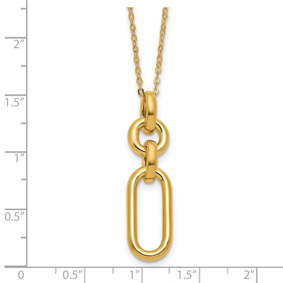 Leslie's 14K Polished Fancy Dangling Mixed Links Necklace