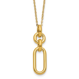 Leslie's 14K Polished Fancy Dangling Mixed Links Necklace