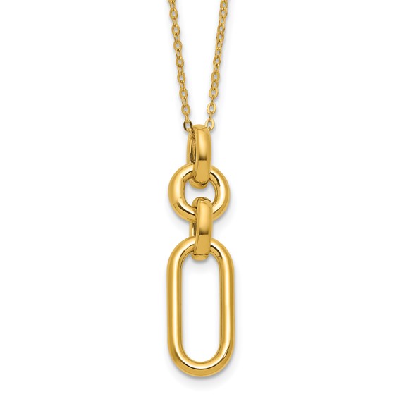 Leslie's 14K Polished Fancy Dangling Mixed Links Necklace