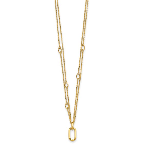Leslie's 14K Polished Fancy Two-Strand Link Necklace