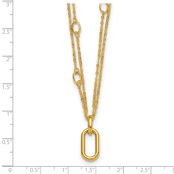 Leslie's 14K Polished Fancy Two-Strand Link Necklace