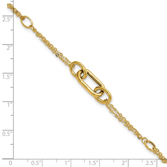 Leslie's 14K Polished Fancy Two-Strand Link Bracelet
