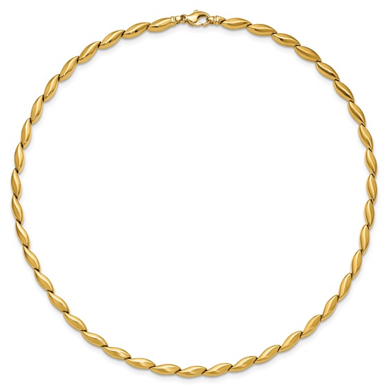 Leslie's 14K Polished and Satin 4.2mm Fancy Link Necklace