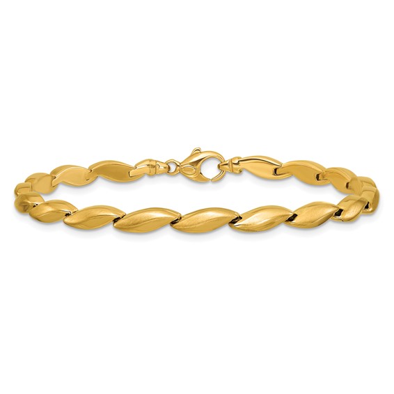 Leslie's 14K Polished and Satin 4.2mm Fancy Link Bracelet