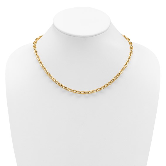 Leslie's 14K Polished Fancy 5.5mm Oval Link Necklace