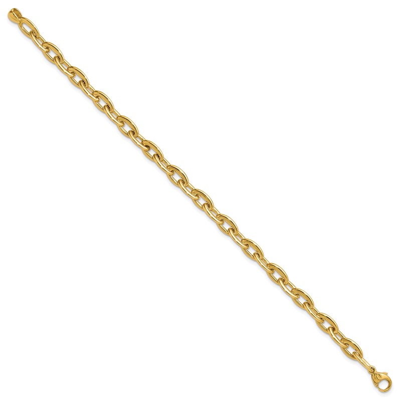 14K Polished Fancy 5.5mm Oval Link Bracelet