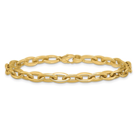 Leslie's 14K Polished Fancy 5.5mm Oval Link Bracelet
