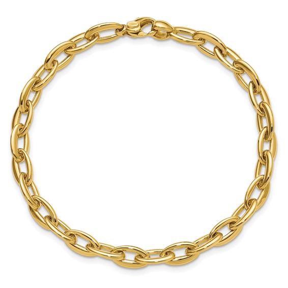 Leslie's 14K Polished Fancy 5.5mm Oval Link Bracelet