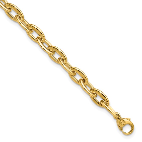 Leslie's 14K Polished Fancy 5.5mm Oval Link Bracelet