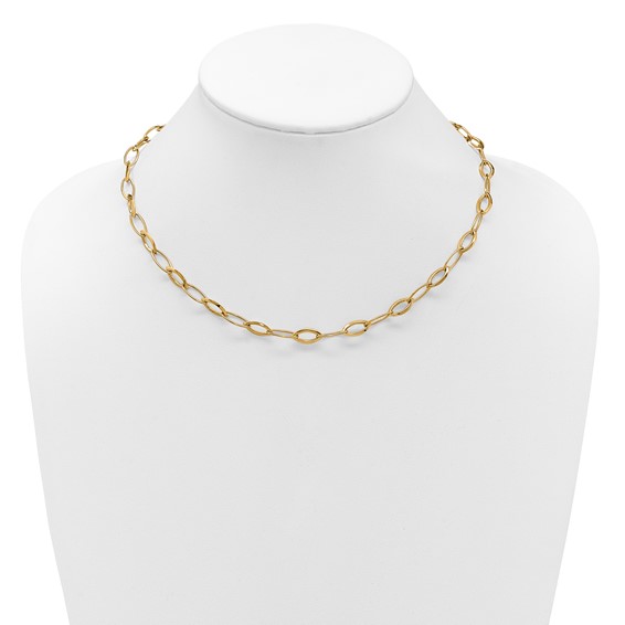 Leslie's 14K Polished Fancy Oval and Navette Link Necklace