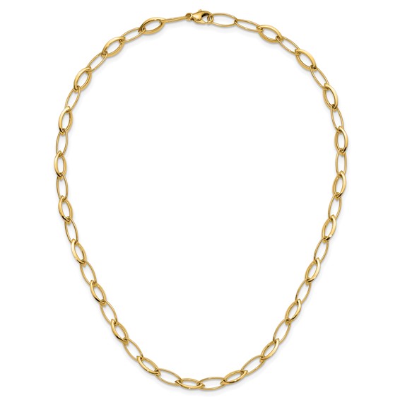 Leslie's 14K Polished Fancy Oval and Navette Link Necklace