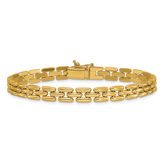 Leslie's 14K Polished 6.3mm Fancy Link Bracelet