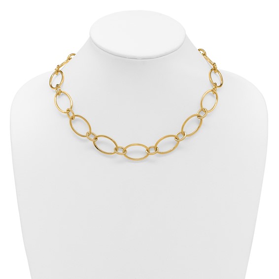 Leslie's 14K Polished Fancy Mixed Oval Link Necklace