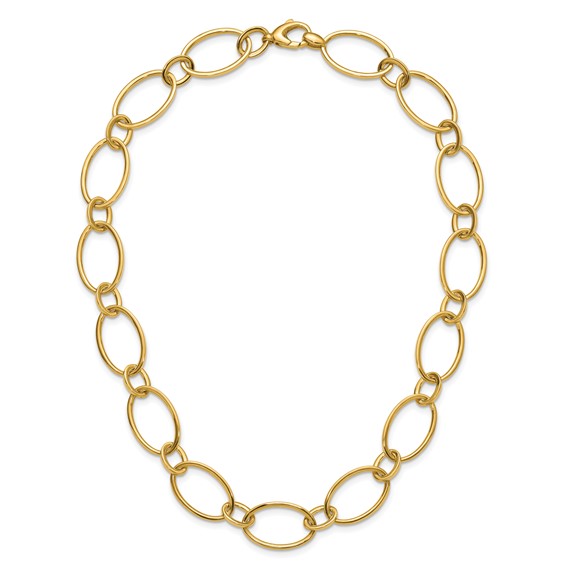 Leslie's 14K Polished Fancy Mixed Oval Link Necklace