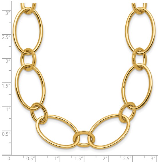 Leslie's 14K Polished Fancy Mixed Oval Link Necklace